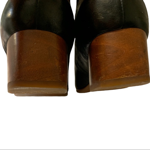 Dansko Preston Pump Wooden Black Leather Loafer Stacked Closed Toe Block Heel - Picture 9 of 12